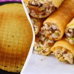 Sprøde vaffelrør med kondenseret mælk, fløde og nødder: trin-for-trin opskrift